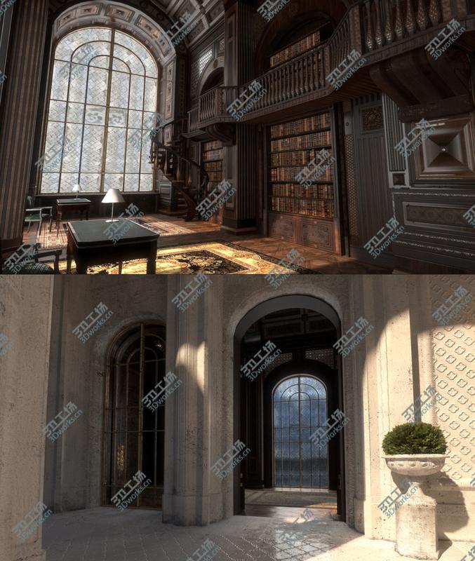 images/goods_img/20210313/Conceptual Castle interior and internal courtyard Low Poly PBR Part 1 2 3D model/1.jpg